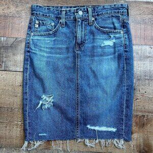 Women's Adriano Goldschmeid Distressed Denim Skirt size 24